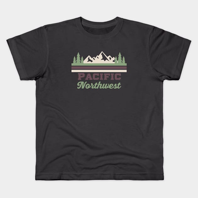 Pacific Northwest sleek design Kids T-Shirt by jpforrest